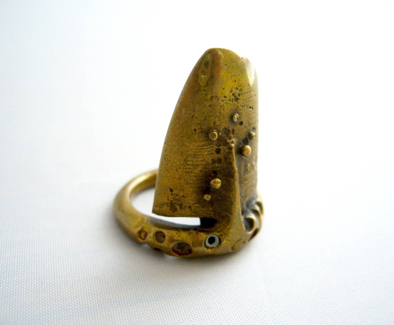 Jack Boyd San Diego Modernist Textured Bronze Ring In Good Condition In Palm Springs, CA