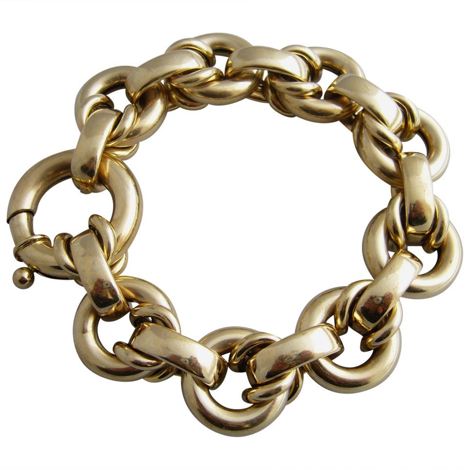 1970s Italian Gold Chain Link Bracelet