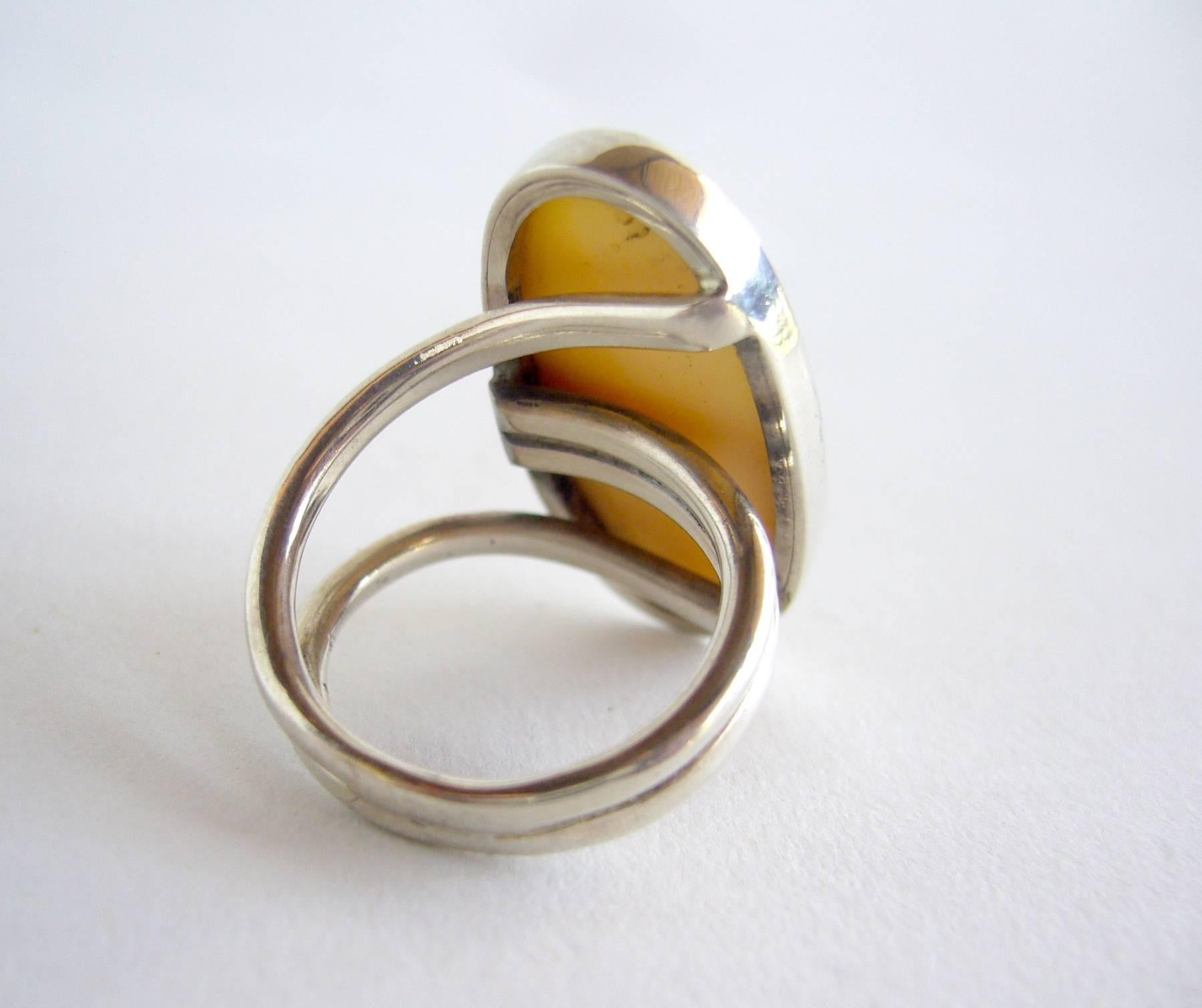 Women's Jack Nutting Sterling Silver Bone Modernist Ring