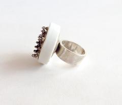 Anton Michelsen for Royal Copenhagen Porcelain Sterling Danish Modern Ring