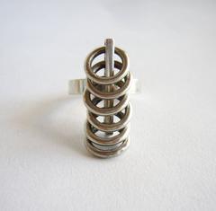Hans Hansen Sterling Silver Scandinavian Kinetic Ring