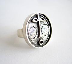 Jorma Laine Silver Face Mask Ring