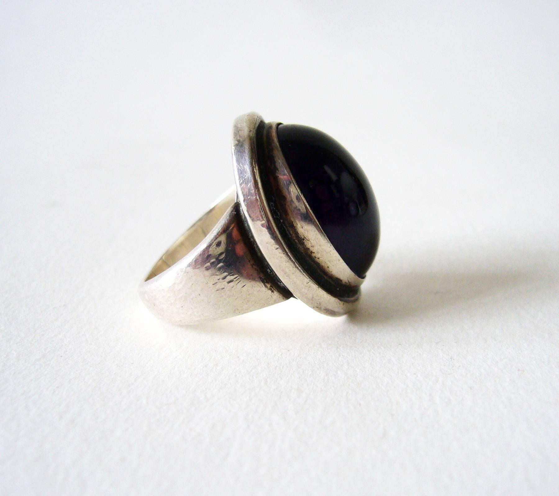 Harald Neilsen for Georg Jensen Amethyst Sterling Silver Ring In Excellent Condition In Palm Springs, CA