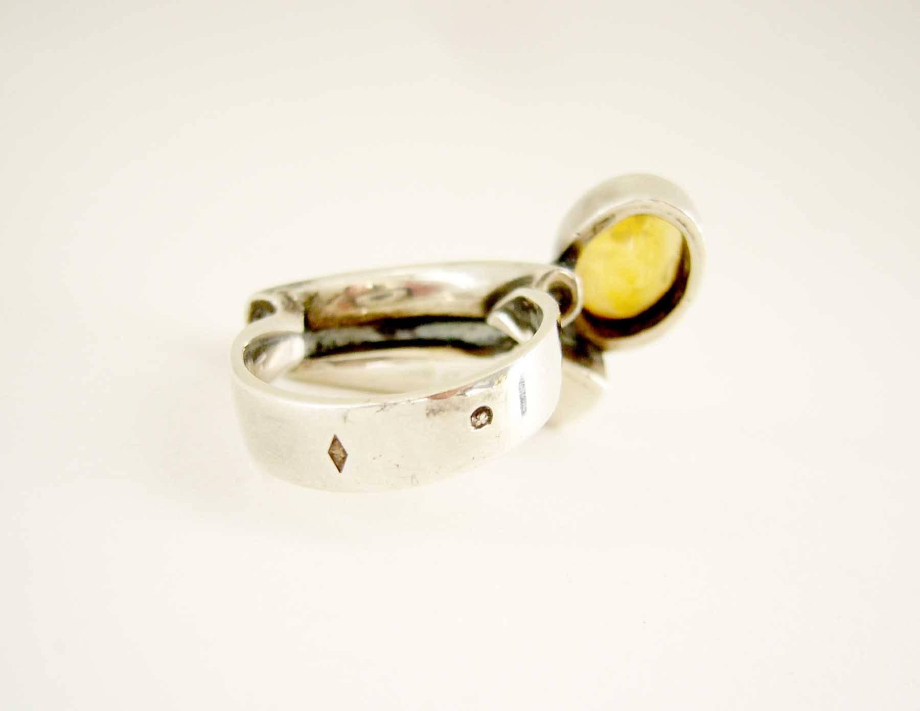 Women's Suzanne Somogy Sterling Silver Citrine French Modernist Ring