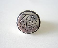Anillo modernista americano abstracto de plata de ley James Parker