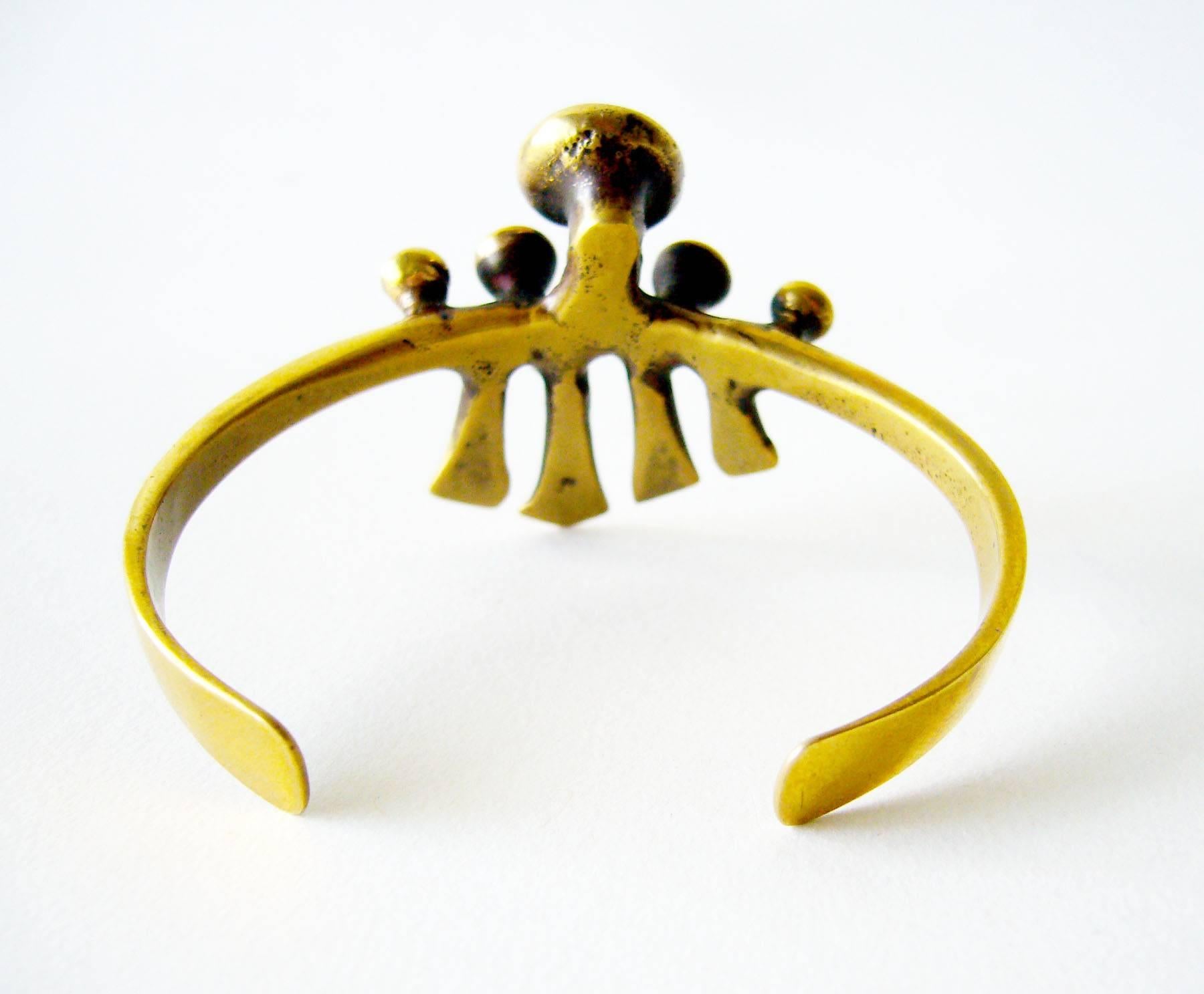 Richard Lawless Bronze Brutalist Spore Cuff Bracelet In Excellent Condition In Palm Springs, CA