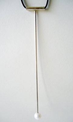 Heidi Abrahamson Sterling Pearl Minimalist Pendant Necklace