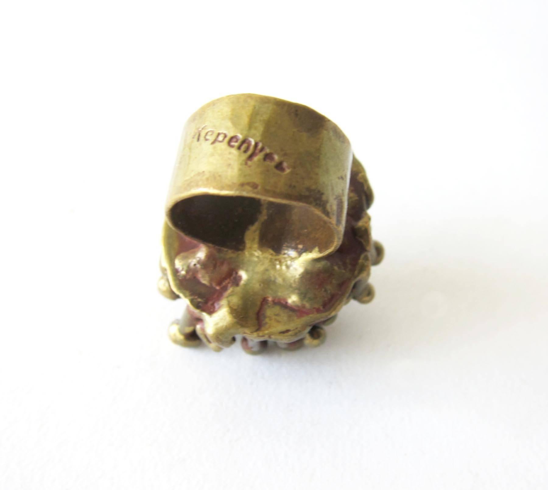 Pal Kepenyes Pyrite Bronze Bague Brutalist Excellent état à Palm Springs, CA