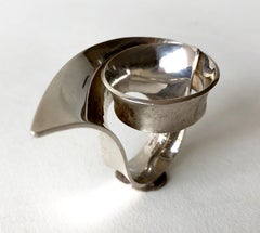 Juha Koskela Sterling Silver Finnish Modernist Statement Ring