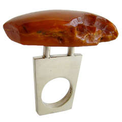 Heidi Abrahamson Amber Sterling Silver Ring 6