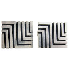 Harold Fithian Sterling Silver Maze Cufflinks