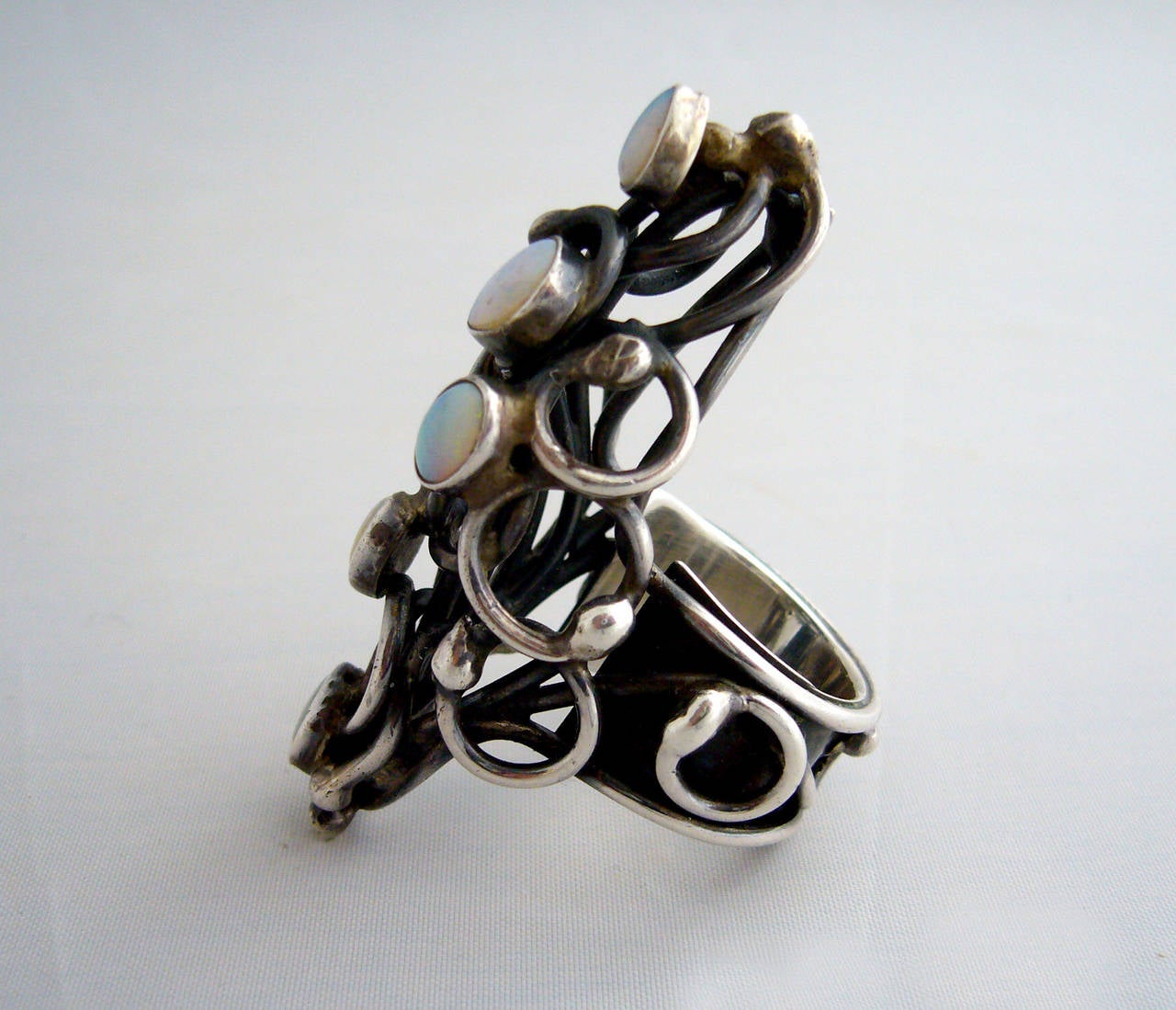 Modernist Rachel Gera Opal Sterling Silver Ring