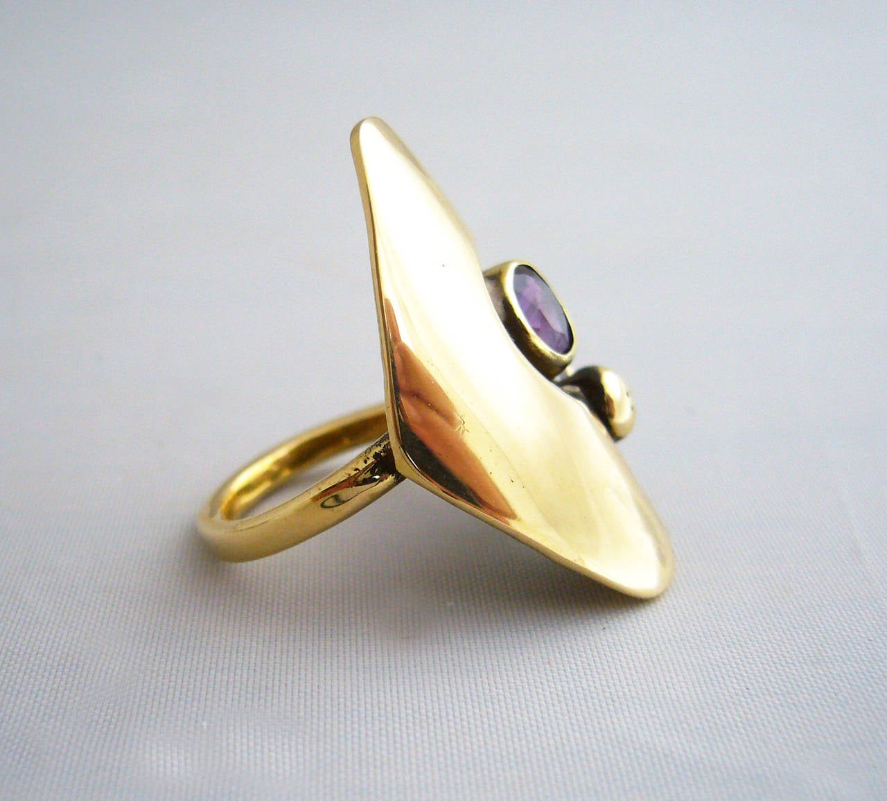 Jack Boyd Amethyst Bronze Ring In Excellent Condition In Palm Springs, CA