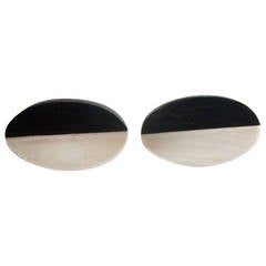 Esther Lewittes Sterling Silver Wood Cufflinks