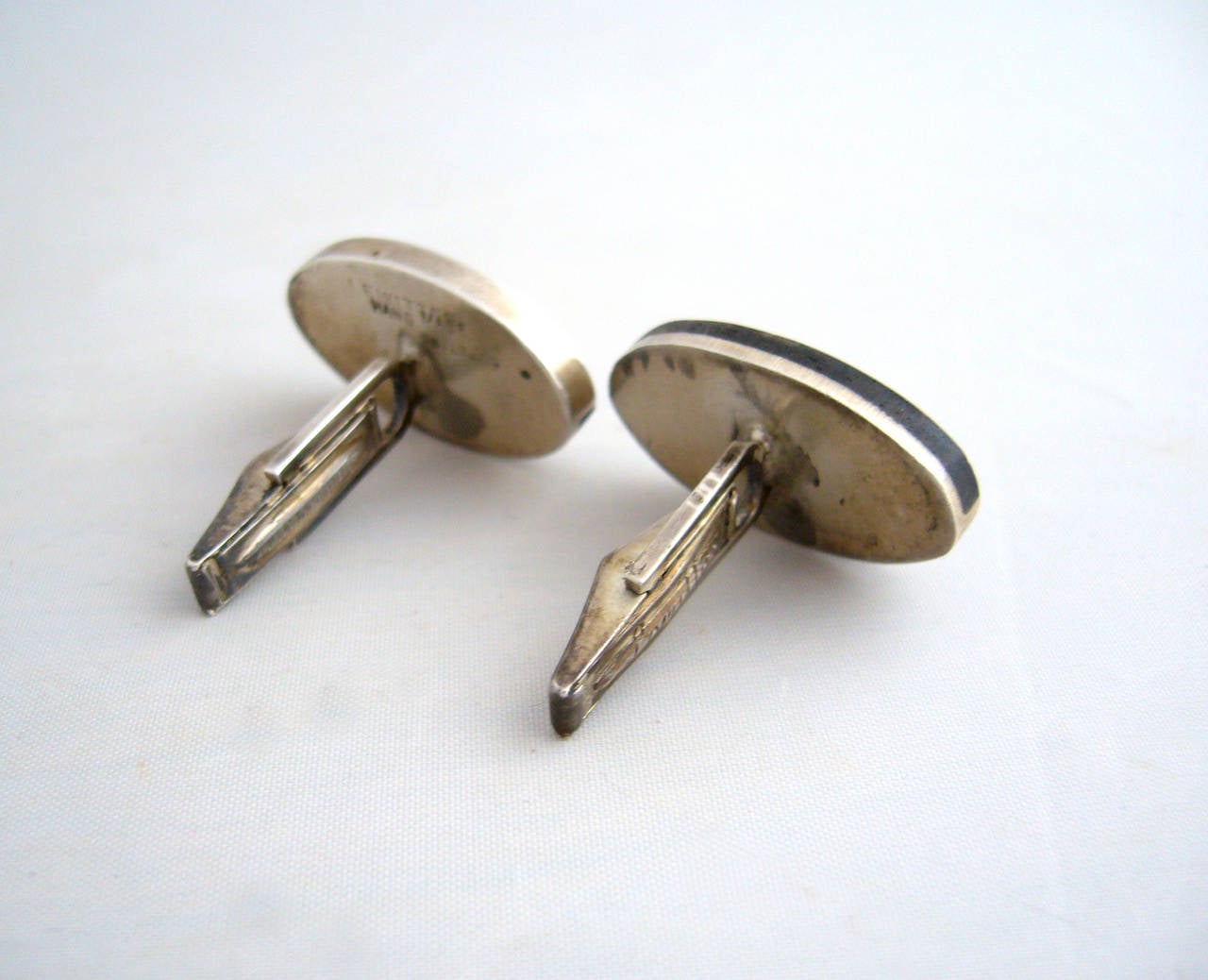 Esther Lewittes Sterling Silver Wood Cufflinks