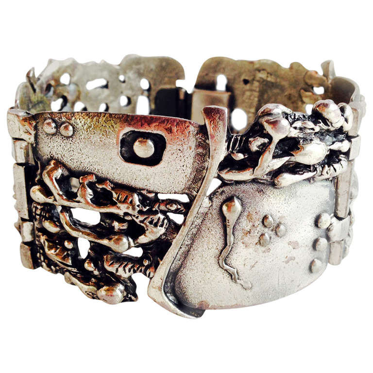 Guy Vidal Pewter Brutalist Bracelet