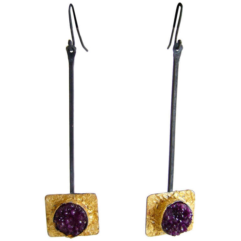 Heidi Abrahamson Sterling Silver Druzy Earrings