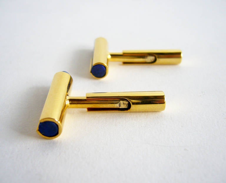 Gucci Lapis Lazuli Gold Modernist Cufflinks at 1stDibs