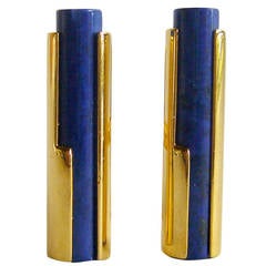 Gucci Lapis Lazuli Gold Modernist Cufflinks