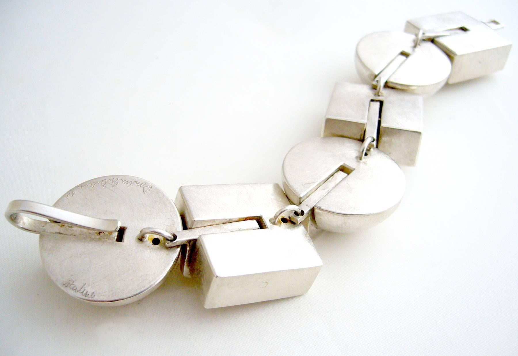 Sandra Enterline Geometrisches Armband aus Sterlingsilber im Zustand „Hervorragend“ in Palm Springs, CA