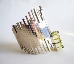 Aaron Rubinstein Zitronenquarz Sterling Silber Armband