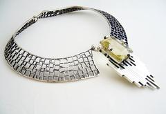 Aaron Rubinstein Collier en argent sterling et quartz citron