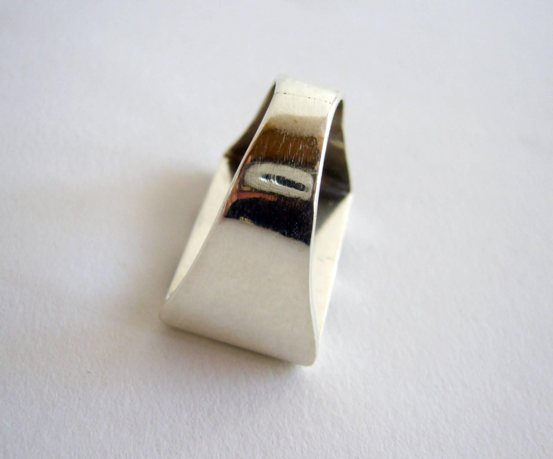 Women's or Men's Jules Brenner Sterling Silver Gentleman's Modernist Ring