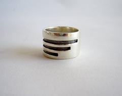 Idella La Vista Sterling Silver American Modernist Gentlemans Ring