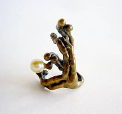 Ernesto Gonzalez Jerrez Studio Bronze Pearl Brutalist Ring