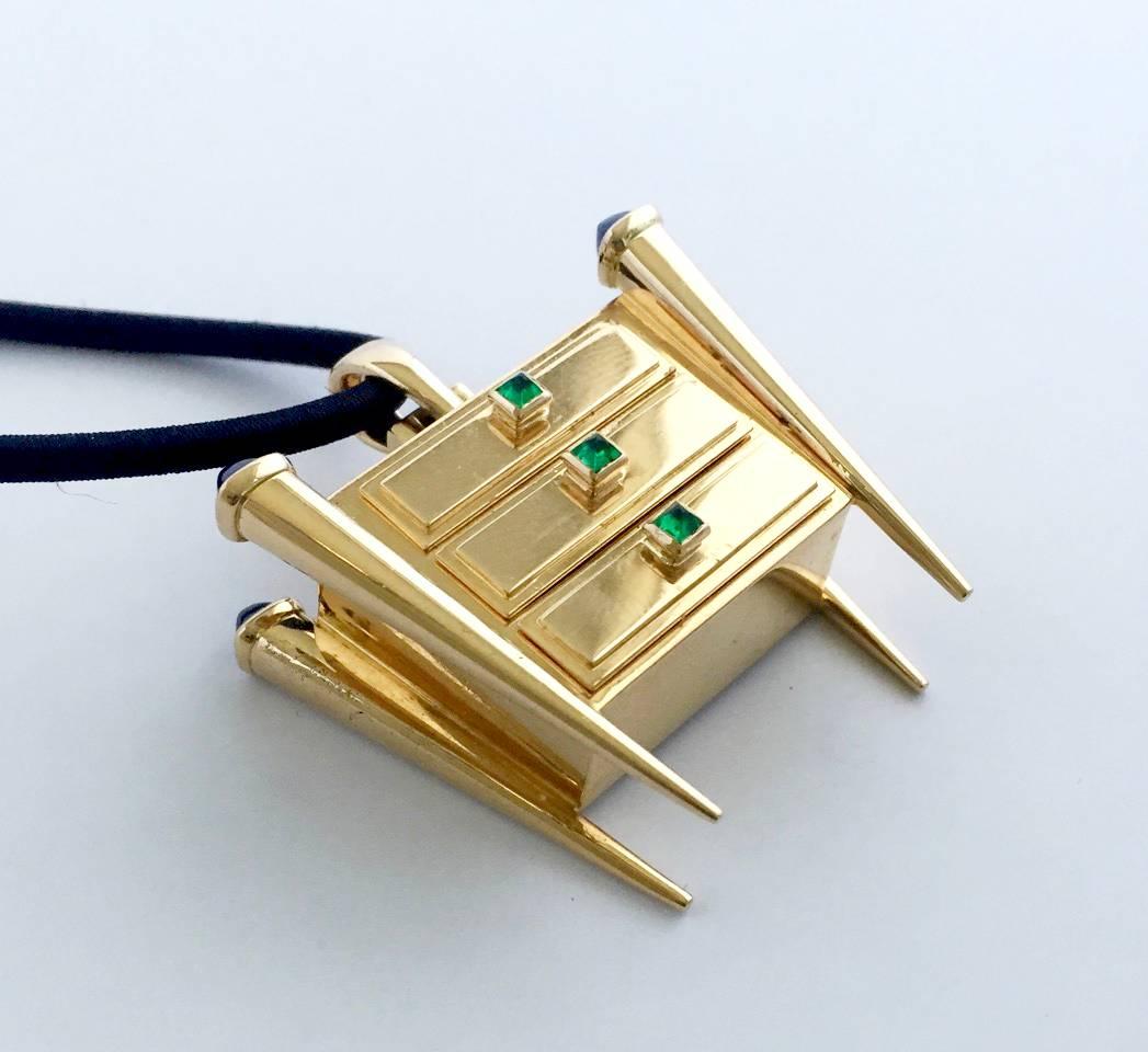 Artisan Romain Saide Emerald Sapphire Gold 