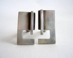 Bill Tendler Sterling Silver American Modernist Cufflinks