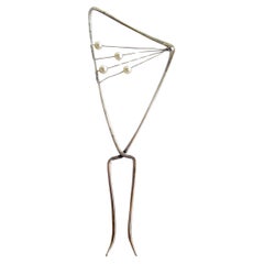 Jack Nutting California Modernista, pettine per capelli in argento sterling e perle