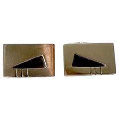 1950s Phyllis Sklar American Modernist Sterling Silver Cufflinks