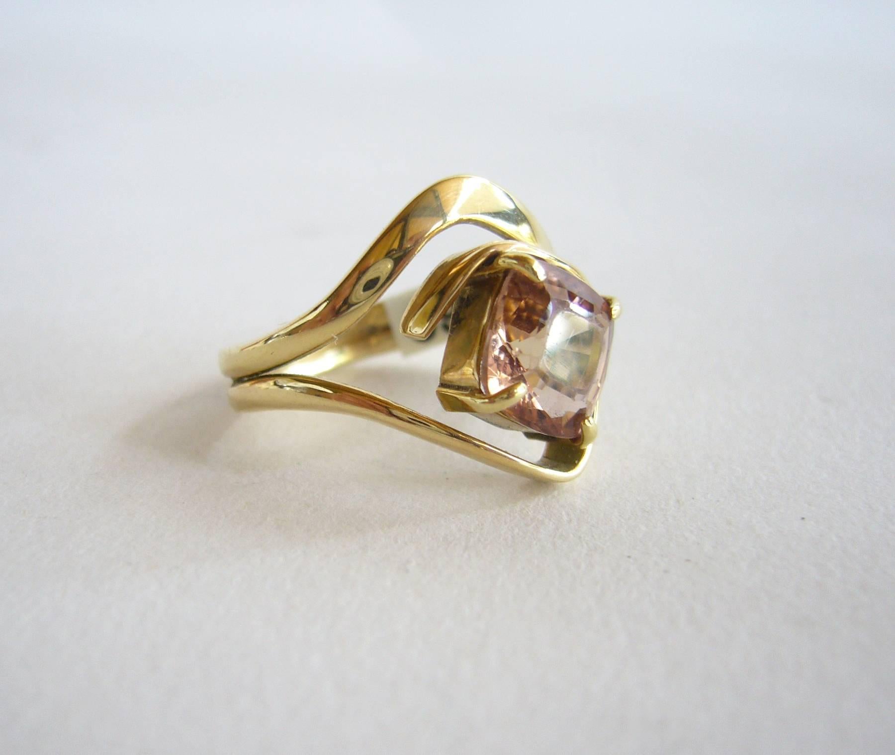Jack Nutting Champagne Tourmaline Gold Ring In Good Condition In Palm Springs, CA