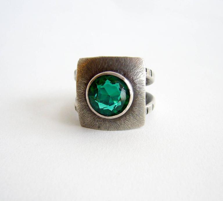 James Parker Faceted Gemstone Sterling Silver Ring For Sale at 1stdibs
