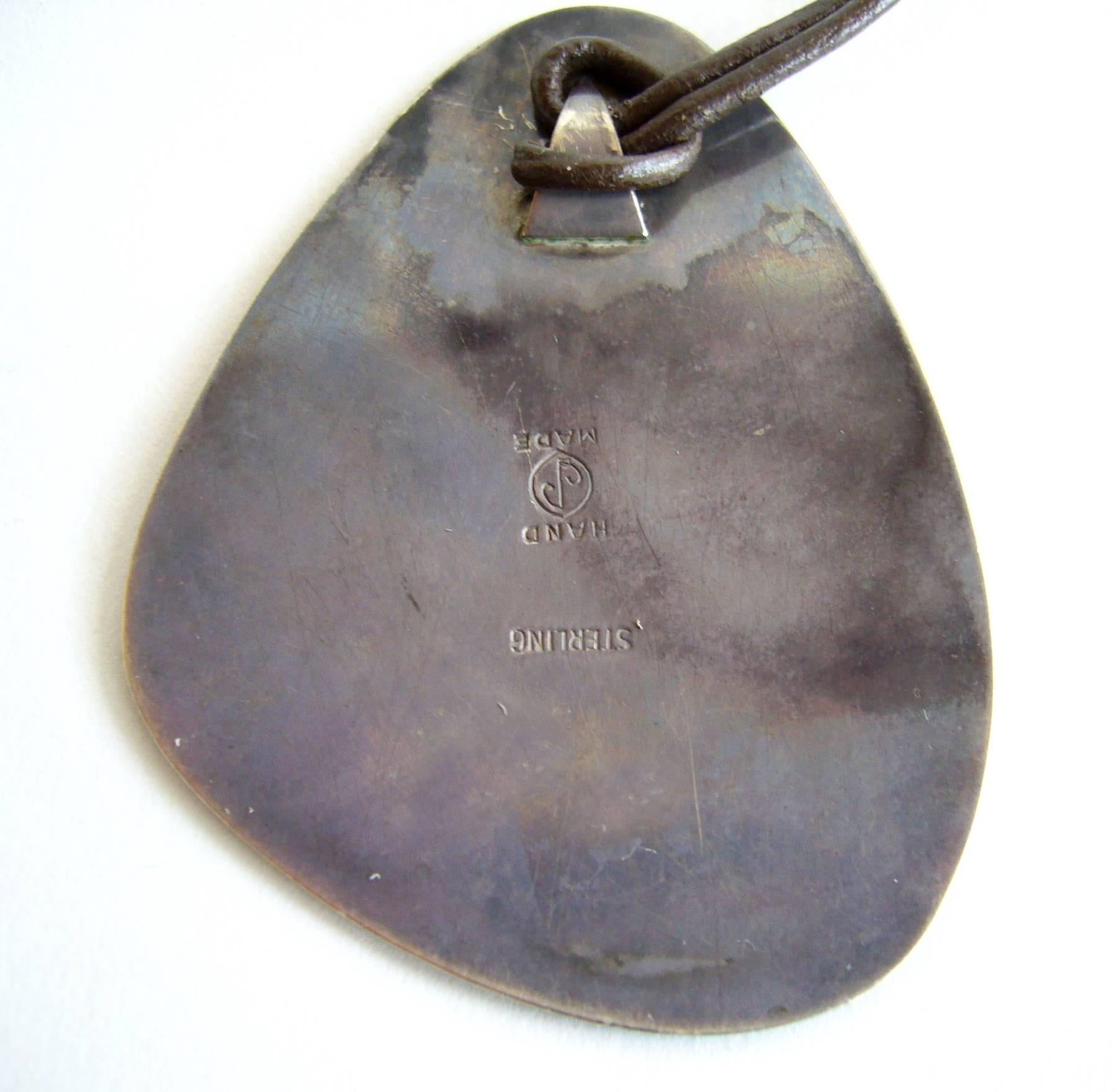 James Parker Sterling Silver San Diego Modernist Puzzle Pendant In Good Condition For Sale In Palm Springs, CA