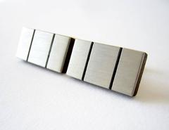 American Modernist Exotic Wood Brushed Sterling Silver Cufflinks