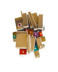 Earl Pardon Enamel Gemstone Sterling Silver Gold Brooch