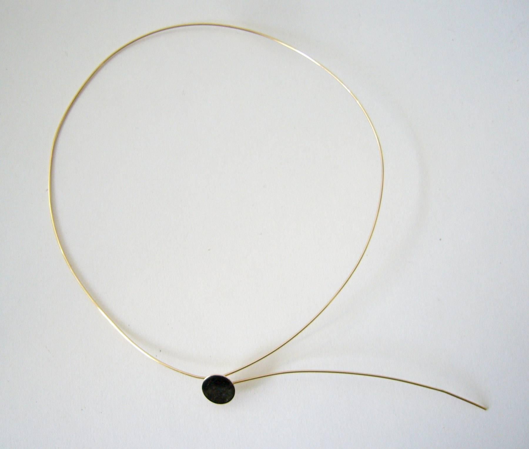 14k gold dot necklace by American modernist jeweler, Betty Cooke of Baltimore, Maryland.  Necklace measures 17