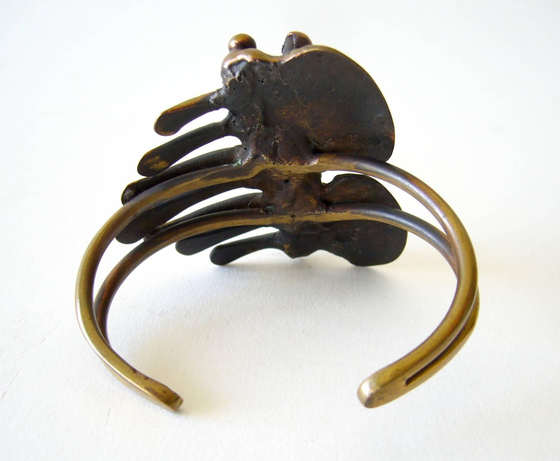 Jack Boyd Studio Bronze Hand-Wrought Cuff Bracelet In Excellent Condition In Palm Springs, CA