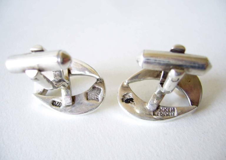 Boutons De Manchette Vintage Carlos Espino - Ton Argenté Avec Perles - Pour Homme Occasion