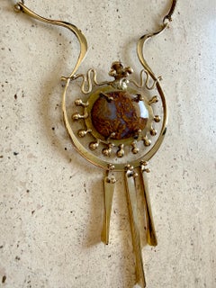 Collana con ciondolo in bronzo di Jack Boyd con pietersite, anni ’70 circa