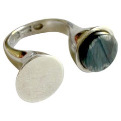 Bent Gabrielsen Georg Jensen Sterling Silver Spectrolite Danish Modernist Ring