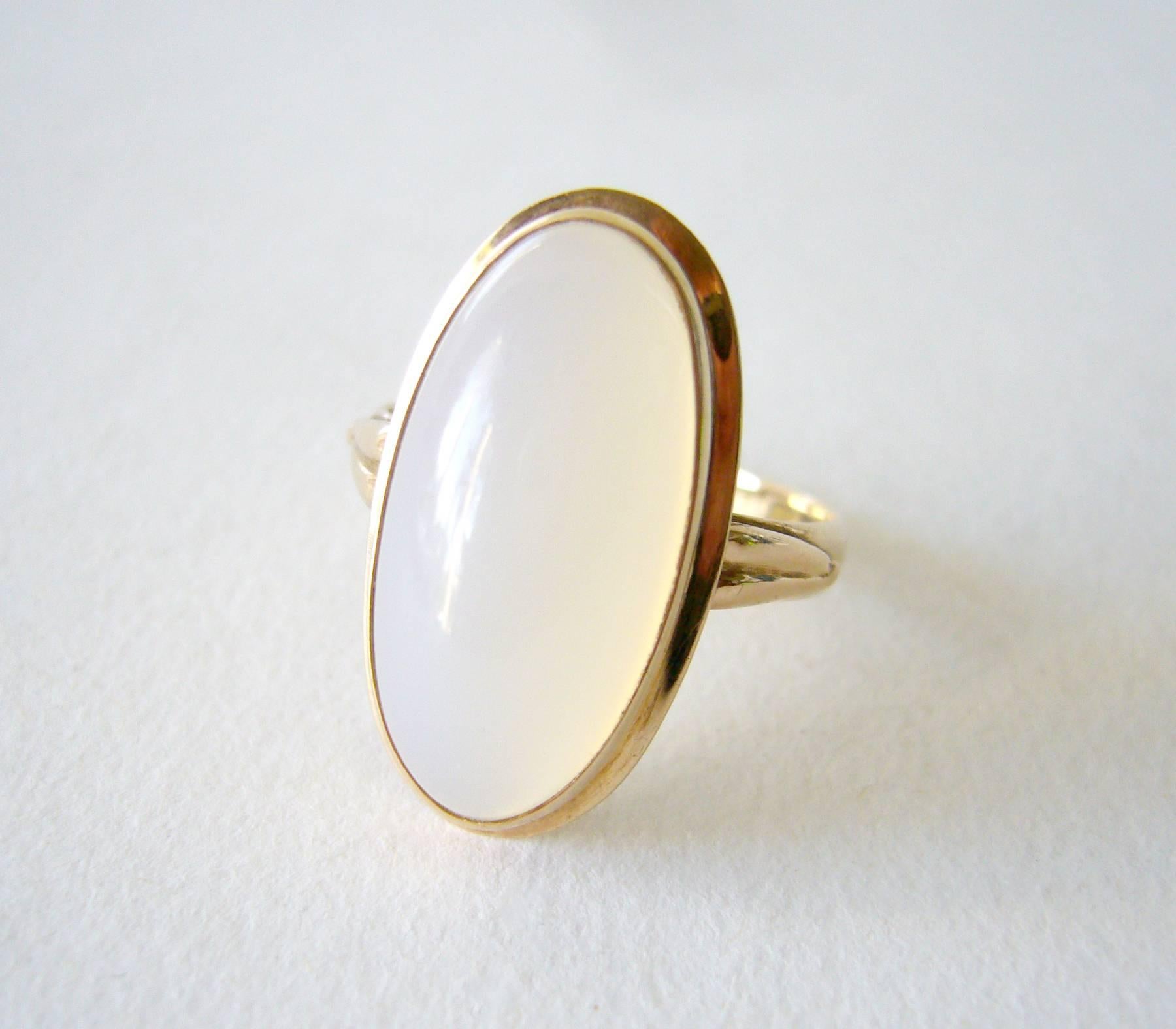 Women's Moonstone Gold Scandinavian Modernist Ring