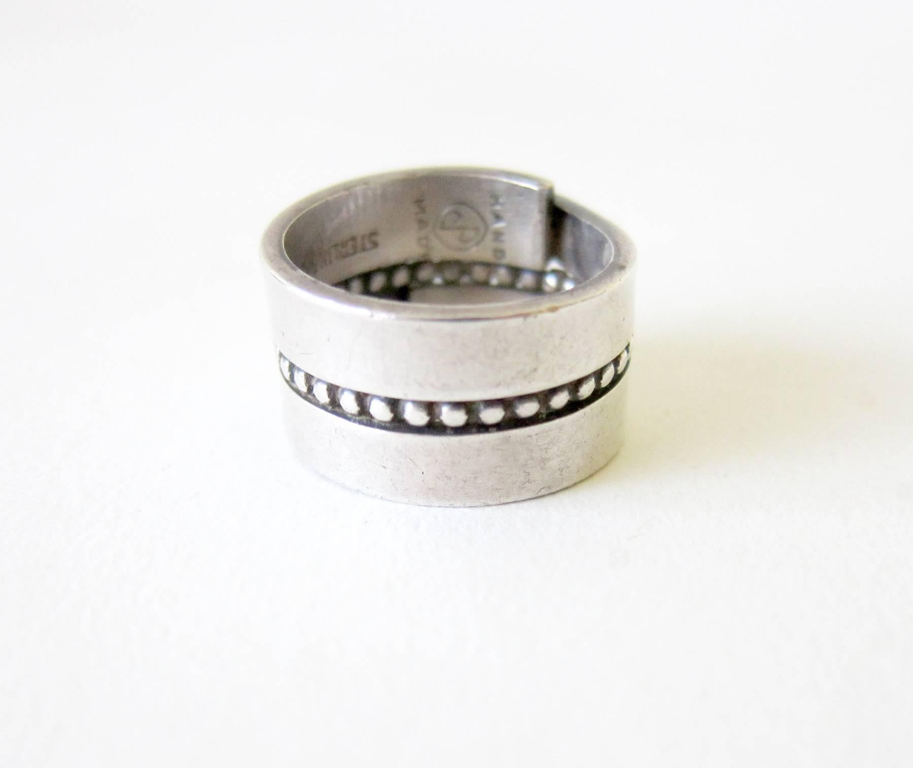 James Parker Sterling Silver San Diego Studio Modernist Ring In Good Condition In Palm Springs, CA