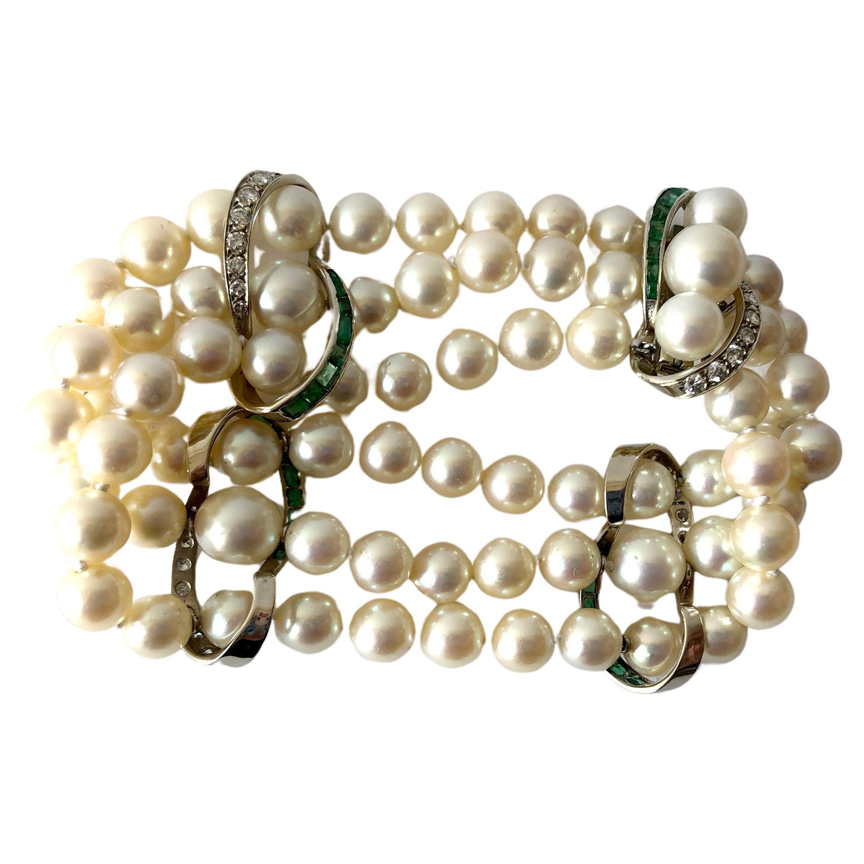 emerald and pearl bracelet