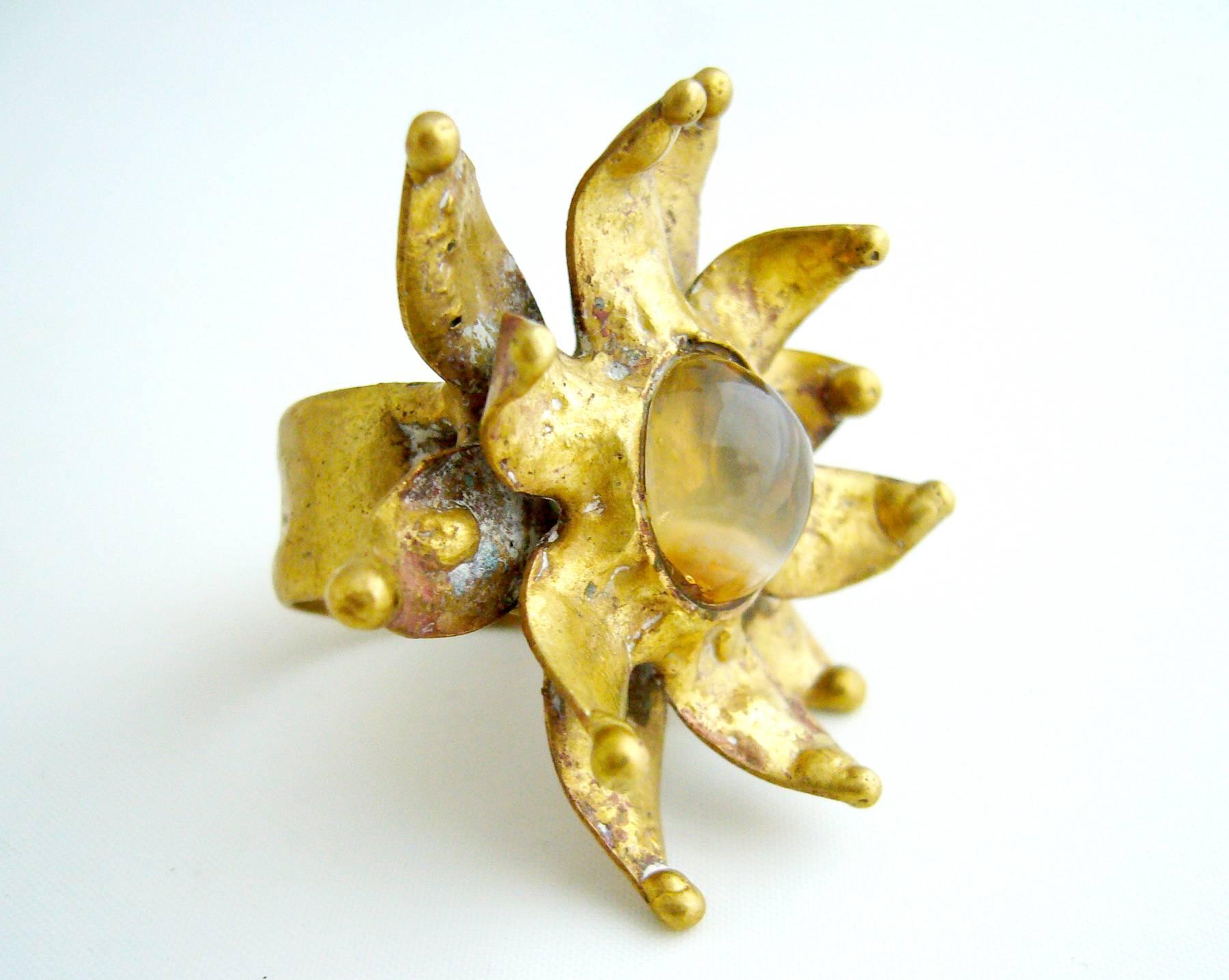 Artisan Pal Kepenyes Quartz Bronze Flower Ring