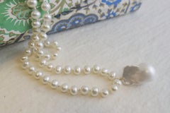 Hand-Knotted Freshwater Pearl Necklace with Baroque Pendant, 18 Inches