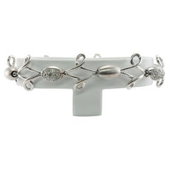 Luca Carati Bracciale con Diamanti in Oro Bianco 18K Italiano