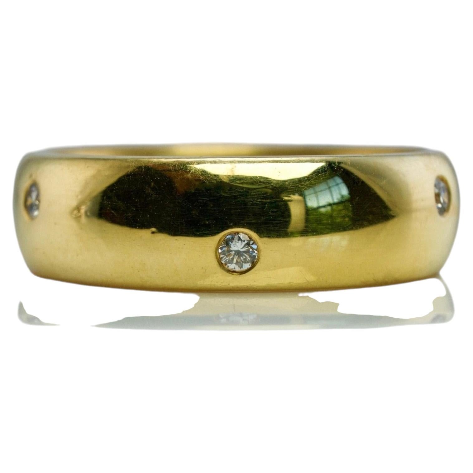 Diamond Eternity Ring 18K Gold Band Engagement Ring size 8.25 For Sale